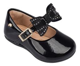 Sapato Infantil Pampili Mini Angel Preto Verniz Com Laço Sapato Infantil Pampili Mini Angel Preto Verniz Com Laço