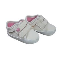 SAPATO INFANTIL PIMPOLHO MENINA COM tiras autocolantes 01 AO 04 CREME