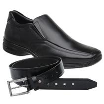 Sapato Jota Pe 3D Preto em Couro + Cinto 71455