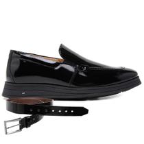 Sapato Jota Pe Casual Preto Em Couro Air + Cinto 89950 Sapato Jota Pe Casual Preto Em Couro Air + Cinto 89950