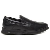 Sapato Jota Pe Casual Preto em Couro Air Leeds 85400SE