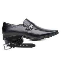 Sapato Jota Pe Couro Preto + Cinto 77505 Sapato Jota Pe Couro Preto + Cinto 77505