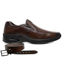 Sapato Jota Pe Marrom Couro Life + Cinto 10903