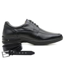 Sapato Jota Pe Preto 3d Tecnologia Conforto + Cinto 70812