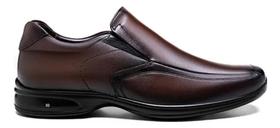 Sapato Jota Pe Social Couro Soft 3D Calce Fácil Elástico Lateral Super Confortável 71455 (64212)