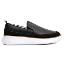 Sapato Loafer Confort Masculino em Couro Solado Elevado