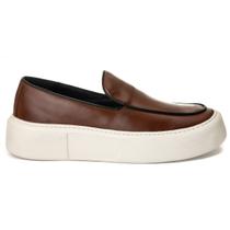 Sapato Loafer Confort Masculino Sola Alta Couro de Luxo