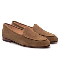 Sapato Loafer Feminino em Couro Camurça Clássico Casual Sapato Loafer Feminino em Couro Camurça Clássico Casual