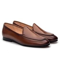Sapato Loafer Feminino em Couro Liso Clássico Casual Sapato Loafer Feminino em Couro Liso Clássico Casual