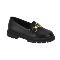 Sapato Loafer Feminino Infantil Fivela Preto Molekinha