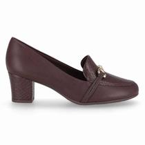 Sapato Loafer Laura Salto Médio Feminino - Marrom - 36