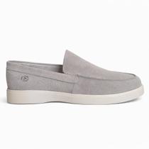 Sapato Loafer Masculino Couro Legítimo Elegante Rota Shoes Caribe Cinza Claro