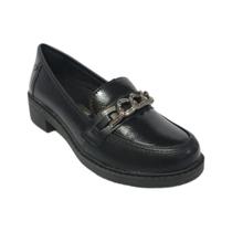 Sapato Loafer Mississipi Feminino Marfim e Preto Ref:MA352 Sapato Loafer Mississipi Feminino Marfim e Preto Ref:MA352