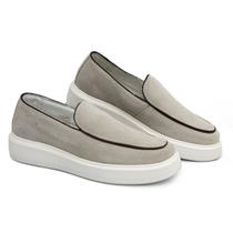 Sapato Loafer Mocassim Premium Couro Nobre Confort Sola Alta