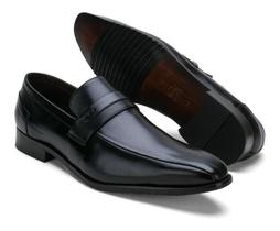 Sapato Loafer Premium Masculino couro Preto - reta oposta gravata