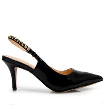 Sapato Luiza Barcelos SlingBack Verniz Preto