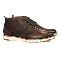 Sapato Masculino Botinha Social Oxford de Couro Premium Cor Café Sapato Masculino Botinha Social Oxford de Couro Premium Cor Café