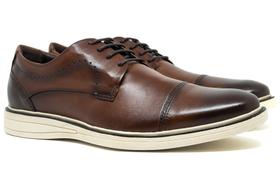 Sapato Masculino Casual Com Cadarço Democrata Couro Conforto