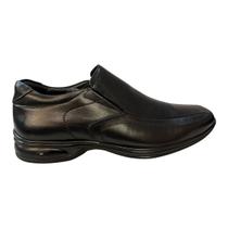 Sapato Masculino Casual Jota Pe Social Ultraconforto Couro 3D Vision 71455 Preto