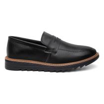 Sapato Masculino Casual Preto Solado Tratorado Premium