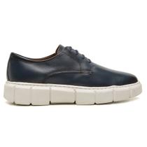 Sapato Masculino Casual Sola Alta Mocflex Em Couro Azul Sapato Masculino Casual Sola Alta Mocflex Em Couro Azul