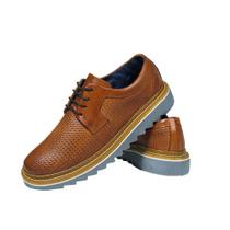 Sapato Masculino Casual Sola Tratorada Couro Oxford Versátil