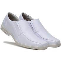 Sapato Masculino Comfort Fly Branco Bico Quadrado 80002