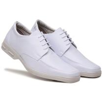 Sapato Masculino Comfot Branco Bico Quadrado 80010