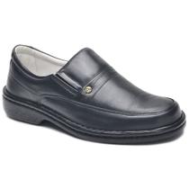 Sapato Masculino Conforto Ortopédico para Diabéticos Em Couro de Carneiro Preto Sapato Masculino Conforto Ortopédico para Diabéticos Em Couro de Carneiro Preto