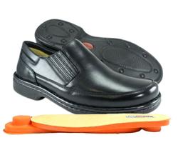 Sapato Masculino Couro Antistres Ortopédico Pé Diabético Anatômico 166