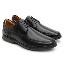 Sapato Masculino Couro Cadarço Conforto Ultra Leve Elegante