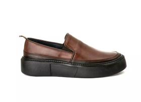 Sapato Masculino Couro Legitimo Sola Alta 6cm Mouro Solado Preto