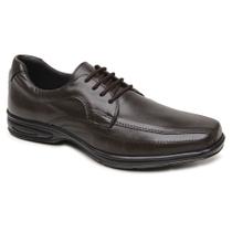 Sapato Masculino Couro Marrom Confort Reforçado Casual BR2