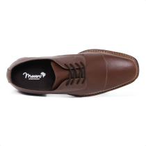 Sapato masculino de amarrar com solado de borracha marron phil jackson