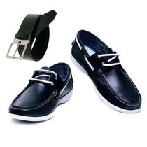 Sapato Masculino De Couro Casual Moderno Mocassim Solado Costurado + Cinto