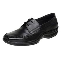 Sapato Masculino De Couro Ortopédico Solado Costurado Bico Redondo SLZ REF-4010 Sapato Masculino De Couro Ortopédico Solado Costurado Bico Redondo SLZ REF-4010