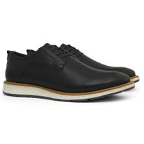 Sapato Masculino Derby Couro Cadarço Sola TR Conforto Macio