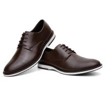 Sapato Masculino Derby Couro Holanda Social Borracha