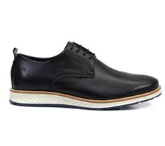 Sapato Masculino Derby Elite New York Em Couro Legitimo Preto