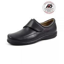 Sapato Masculino Diabetics em Couro Confortável Antistress Opananken Preto Sapato Masculino Diabetics em Couro Confortável Antistress Opananken Preto