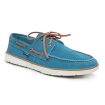 Sapato Masculino Dockside Casual de Couro Legitimo Azul Turquesa