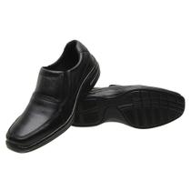 Sapato Masculino em Couro Preto Moda Luxo Casual Calce Fácil