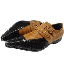 Sapato Masculino Em Couro Social Executivo Social Executivo Em Couro - Marrom - Brown Night Ref: 7009 Outlet