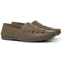 Sapato Masculino Freeway Mocassim Sapatilha Couro Conforto Costurado a Mão LOGAN2