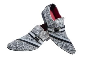 Sapato Masculino Italiano Em Couro Cinza Com Preto Rajado Ref: 330 Sapato Masculino Italiano Em Couro Cinza Com Preto Rajado Ref: 330