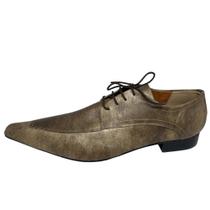 Sapato Masculino Italiano Em Couro Derby Ouro Velho Ref: D602