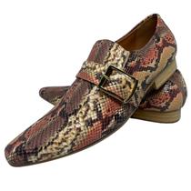 Sapato Masculino Italiano Em Couro Dourado Executivo Cobra Ref: D631 Sapato Masculino Italiano Em Couro Dourado Executivo Cobra Ref: D631