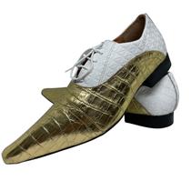 Sapato Masculino Italiano Em Couro Executivo Ouro Quadriculado Croco D638