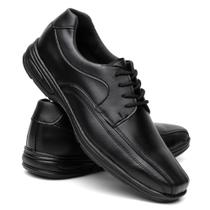 Sapato Masculino Linha Confort Antistress Ortopédico Calce Fácil Couro