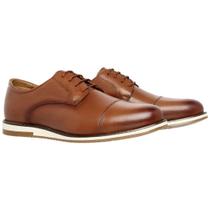 Sapato Masculino Linha Social Oxford Couro Cor Caramelo